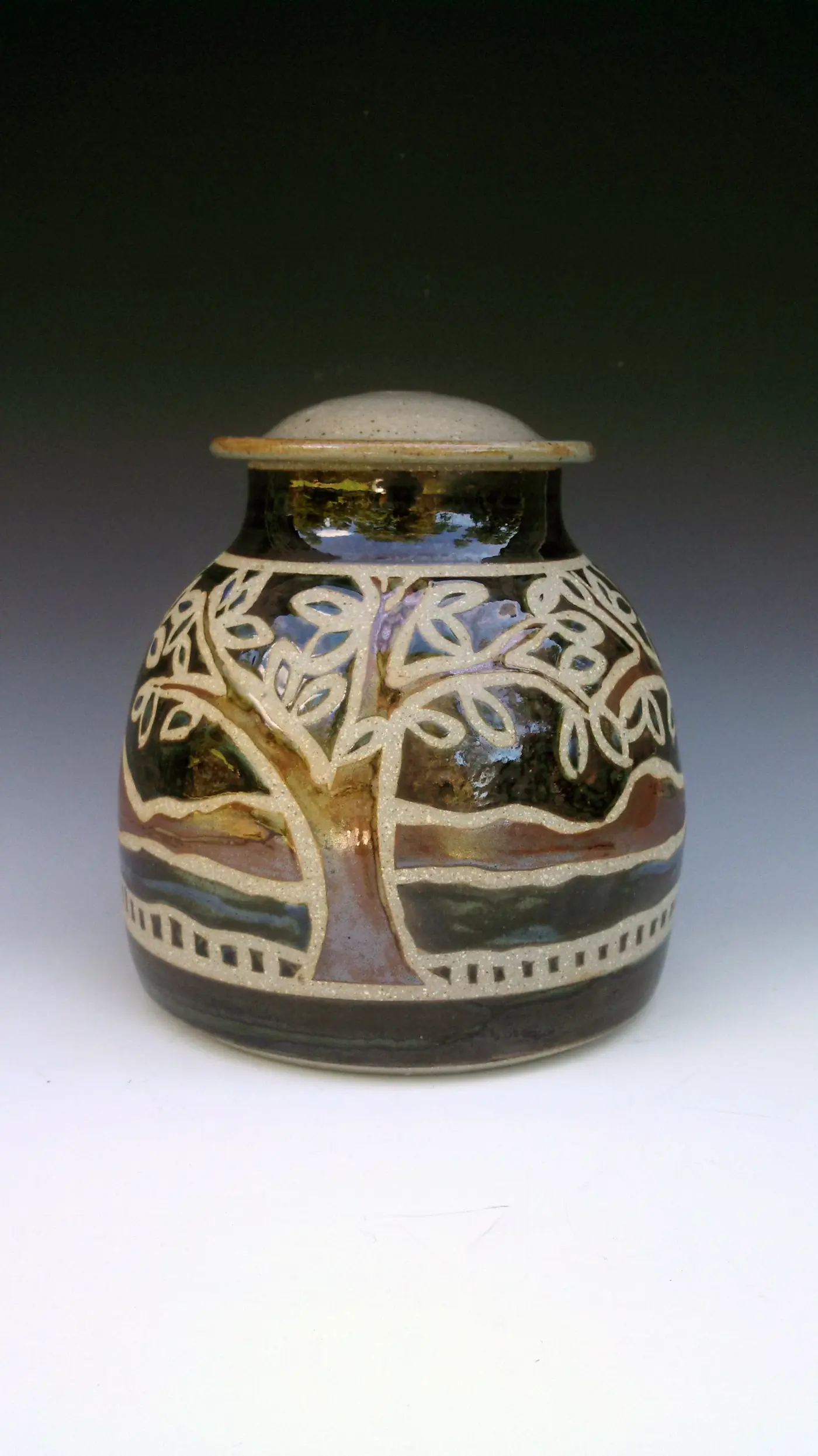 Small Covered Jar, Dark