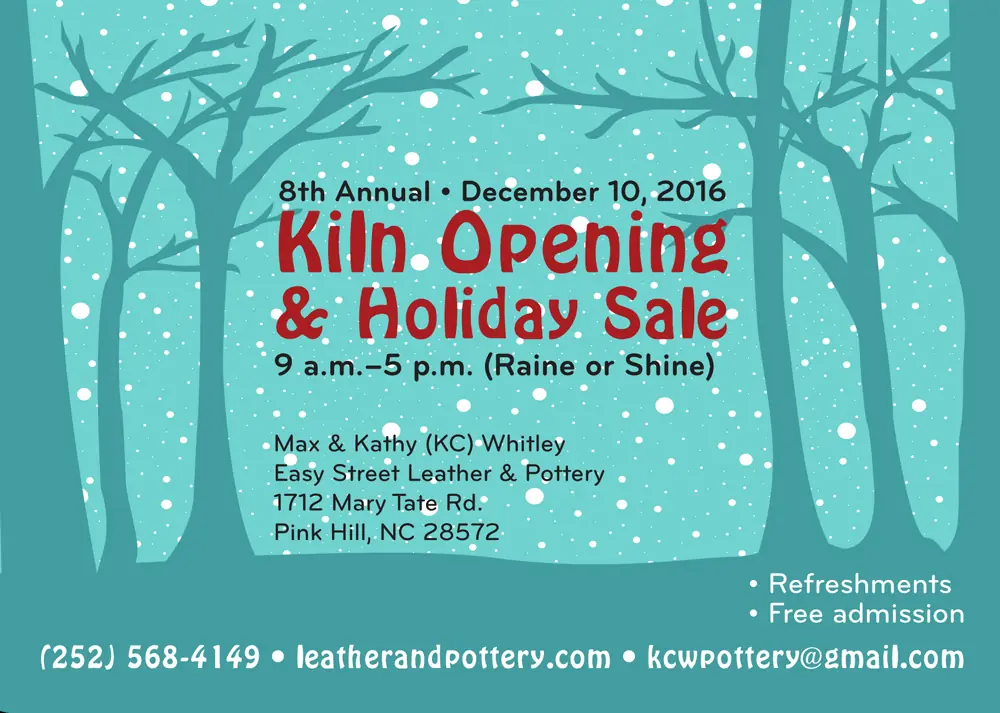 8th Annual Kiln Opening & Holiday Sale, 2016 postcard
